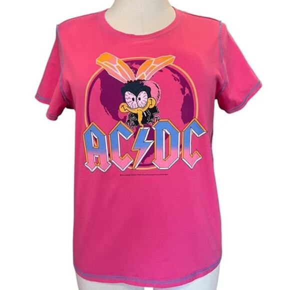 Torrid 1 Pink Metal Rock‎ Punk AC/DC Concert Exposed Seam Graphic T Shirt 1X - Picture 1 of 2